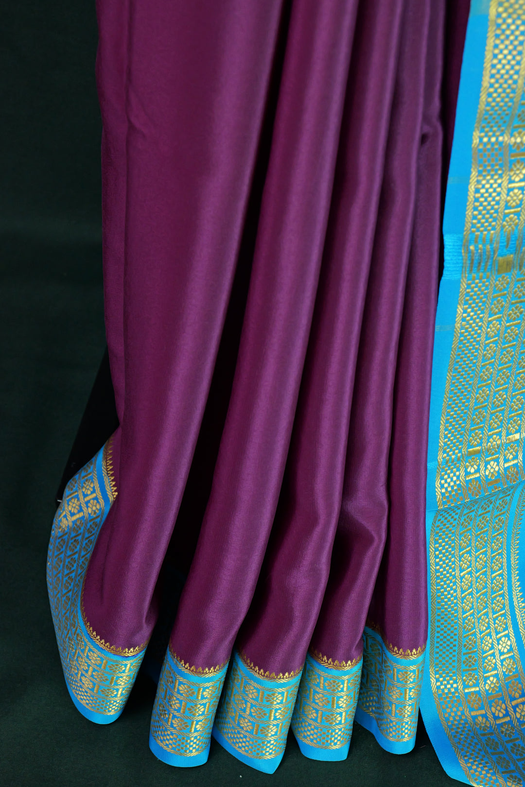 PLUM PURE MYSORE SILK SAREE | SILK MARK CERTIFIED