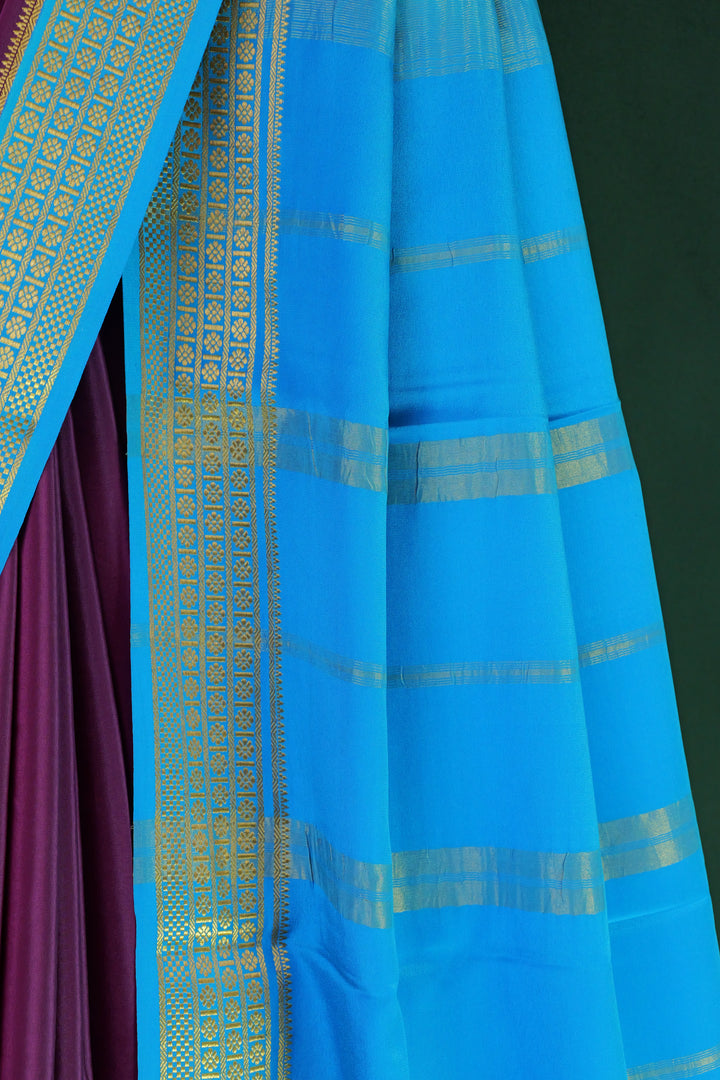 PLUM PURE MYSORE SILK SAREE | SILK MARK CERTIFIED