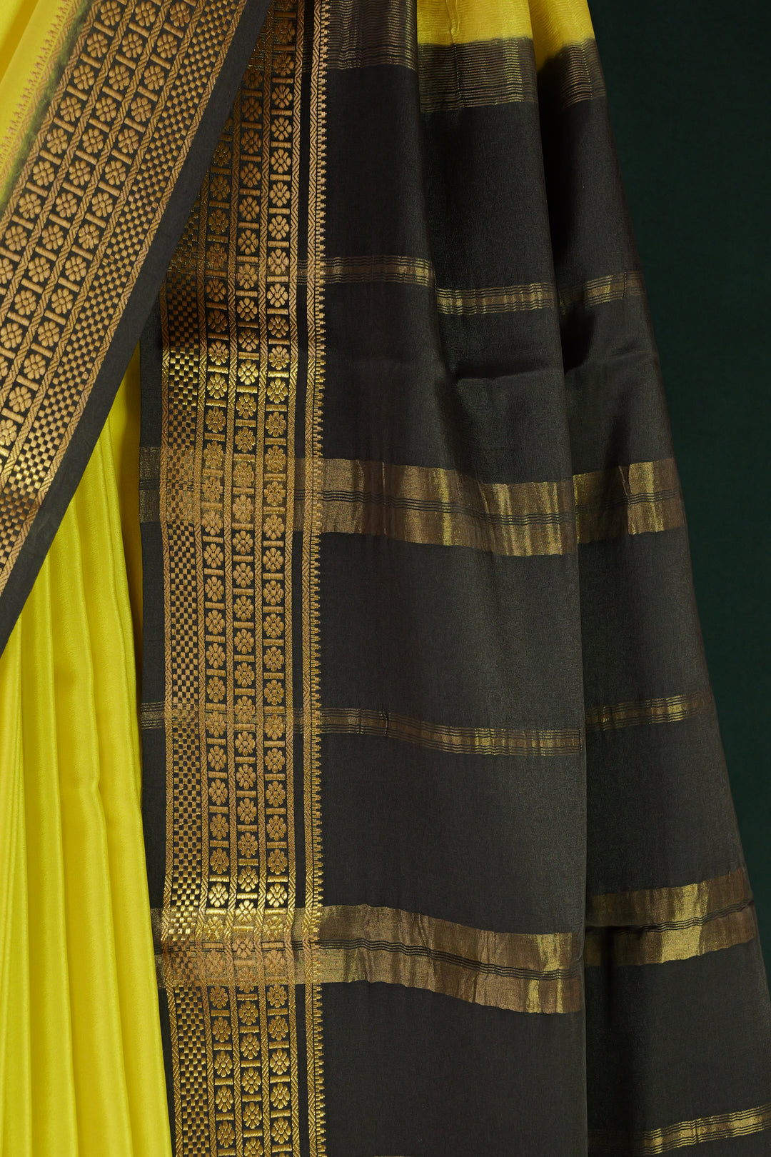 YELLOW PURE MYSORE SILK SAREE | SILK MARK CERTIFIED