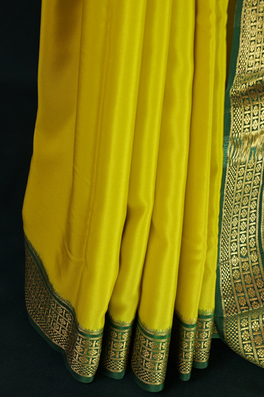 YELLOW PURE MYSORE SILK SAREE | SILK MARK CERTIFIED