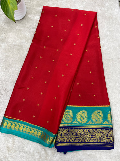 Pure crepe Mysore silk KSIC Mango(1101801)