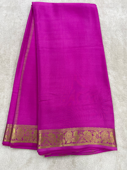 Silver based zari Pure Mysore silk Saree