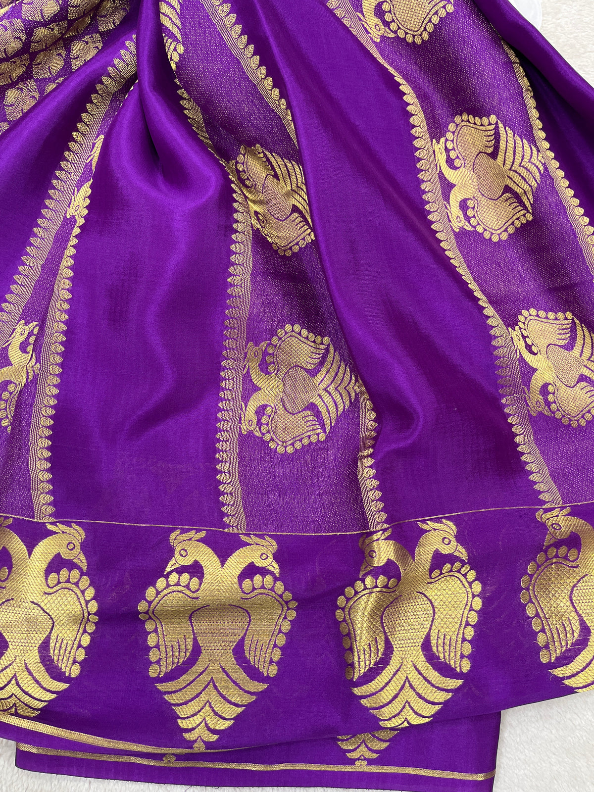 Pure crepe Mysore silk- Garuda Self Border(15112601)