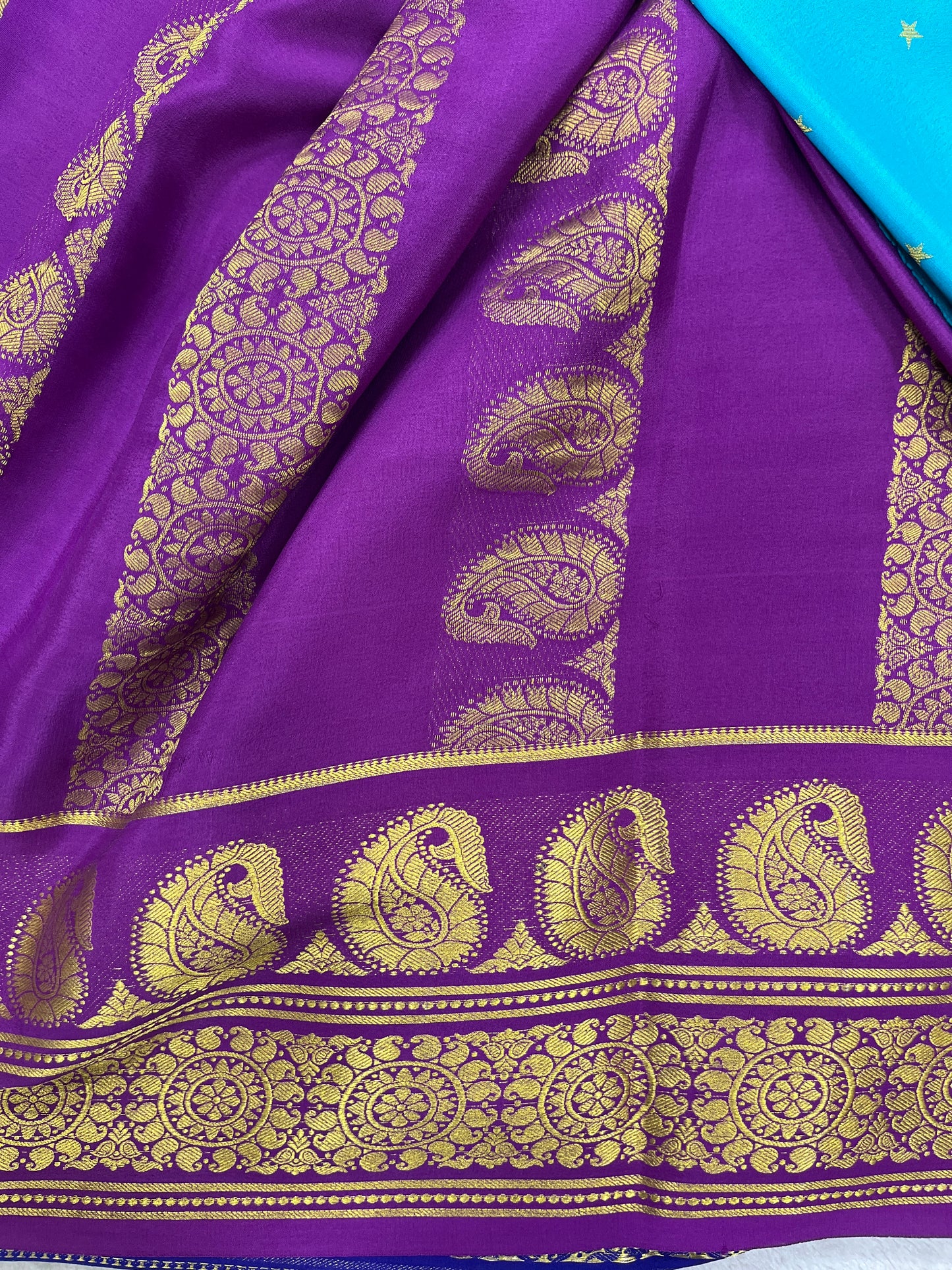 Pure crepe Mysore silk KSIC Mango(1104901)