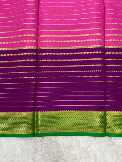 Pure Crepe Mysore Silk Bentex checks butta contrast - 2637795
