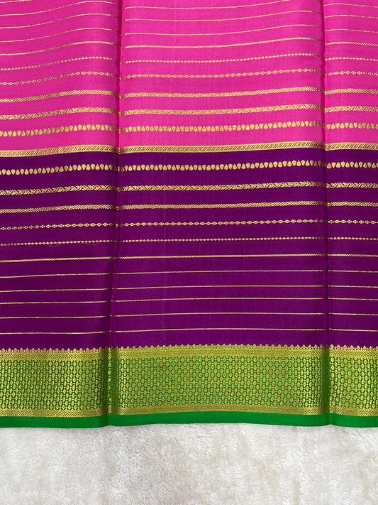 Pure Crepe Mysore Silk Bentex checks butta contrast - 2637795