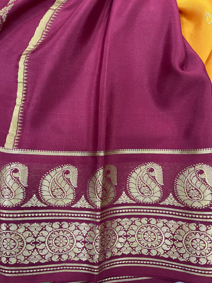 Pure crepe Mysore silk KSIC Mango(1100606)
