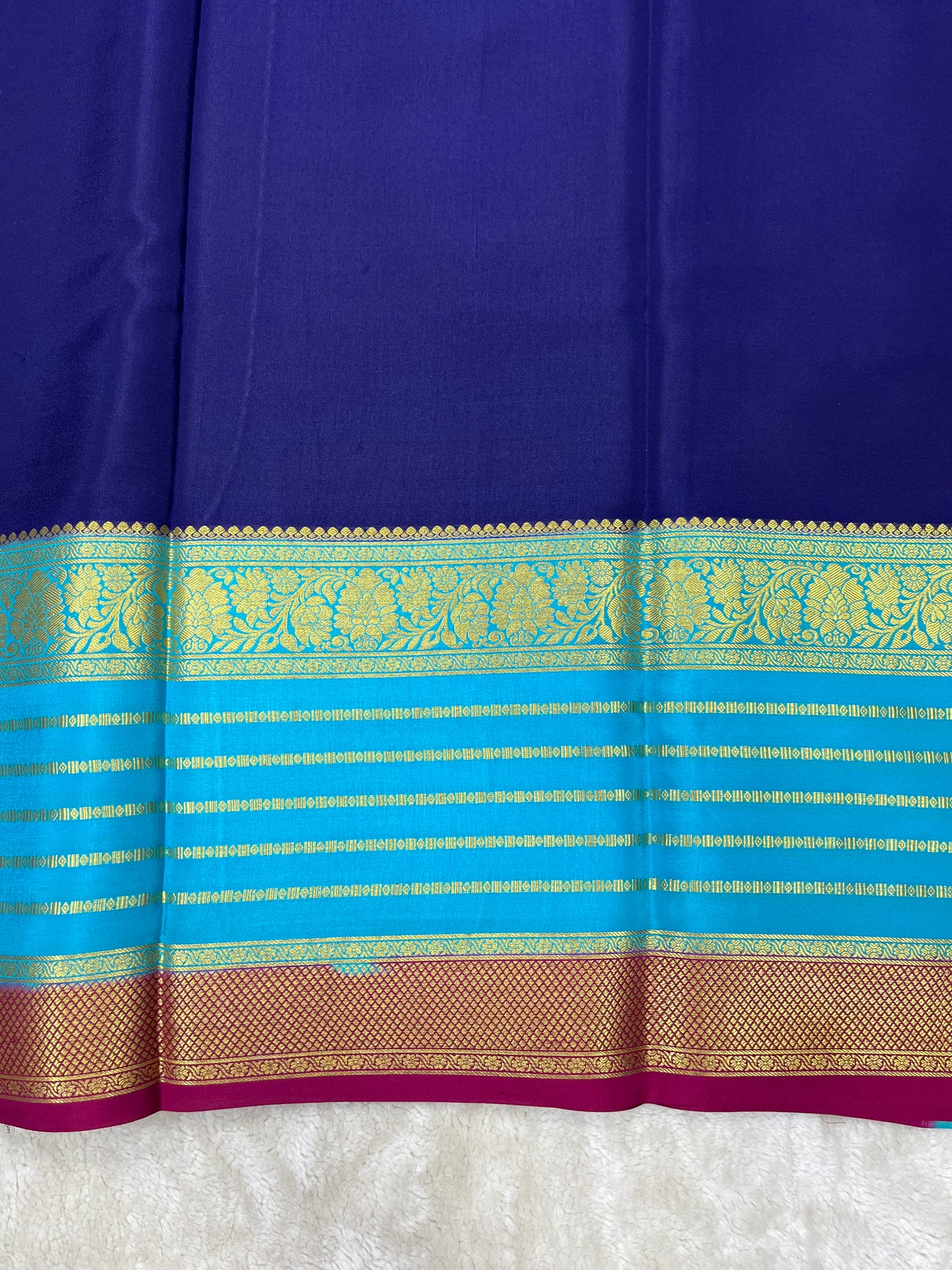 Pure Crepe Mysore Silk 3D contrast - 2637794