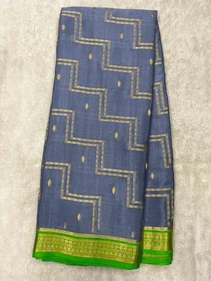 Pure Crepe Mysore Silk mix checks - 1145313