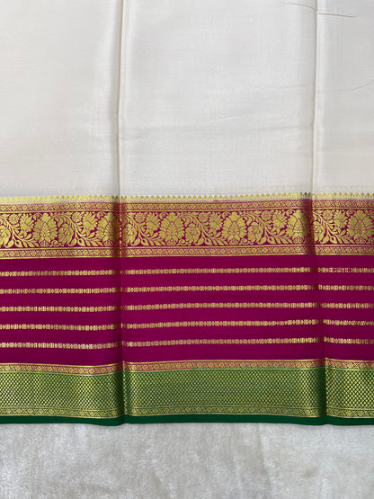 Pure Crepe Mysore Silk 3D contrast - 2637794
