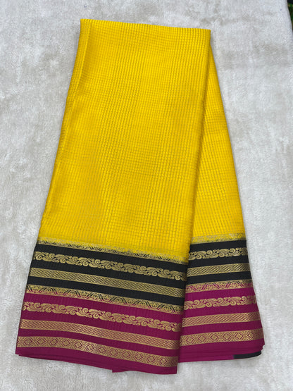 Pure Crepe Mysore Silk Bentex checks - 2637797