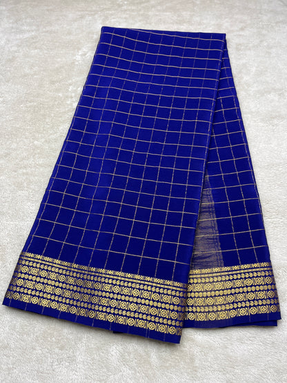 Pure Mysore silk checks Rudraksha (1438364)