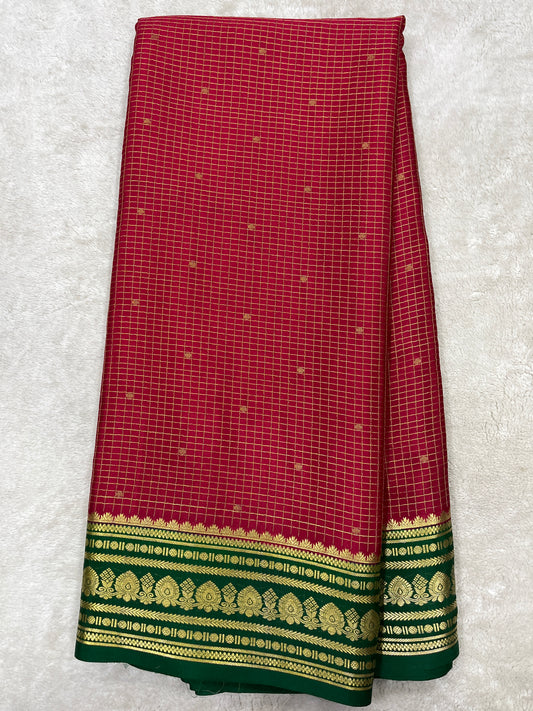 Pure crepe Mysore silk saree 12105103 (120gsm)