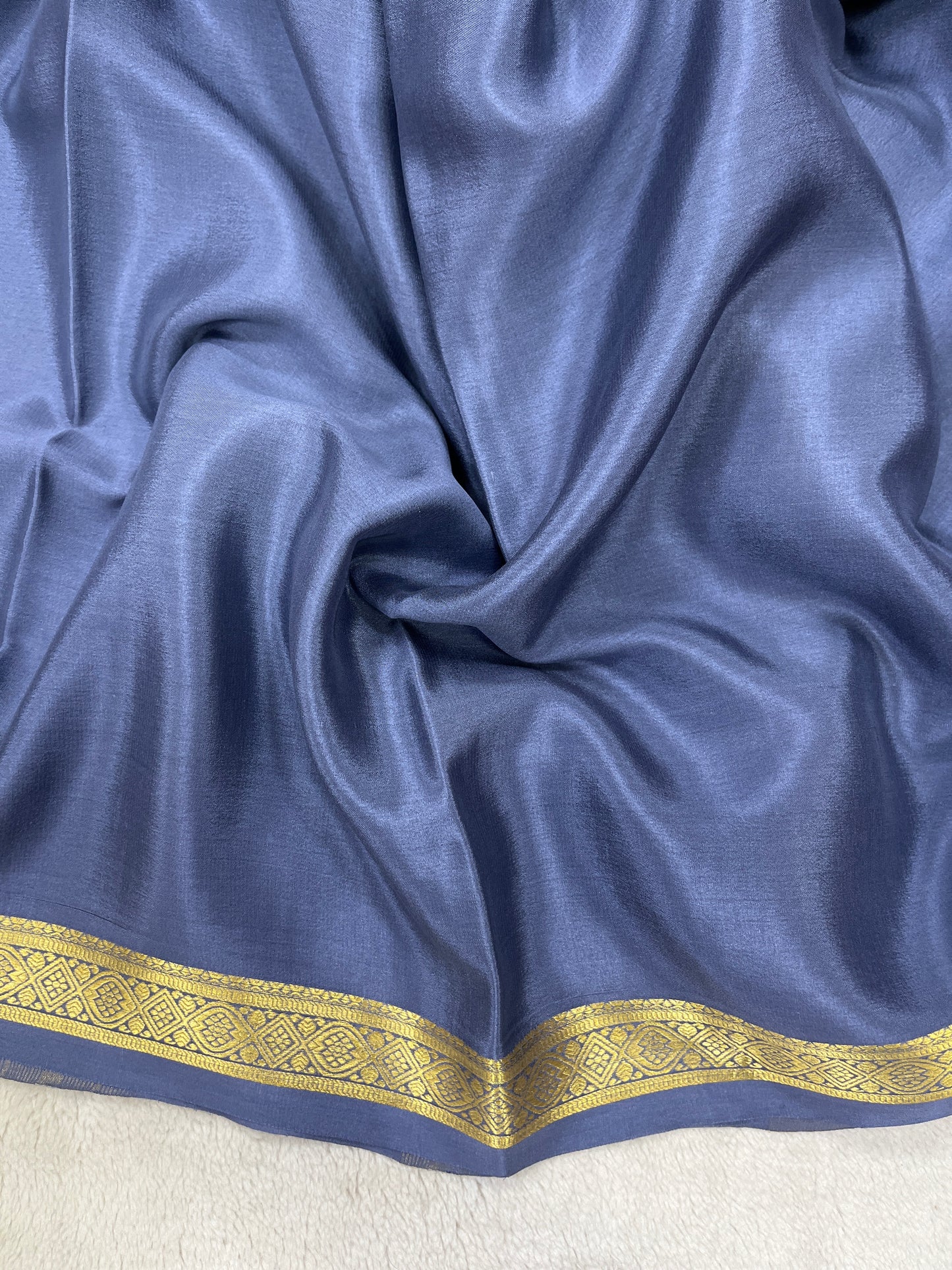 Pure crepe Mysore silk-Gatti Border(1104002)