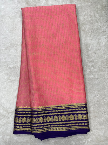 Pure crepe Mysore silk saree 12105103 (120gsm)