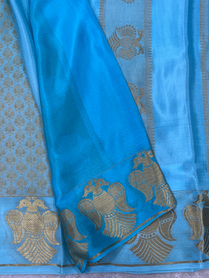 Pure Crepe Mysore Silk garuda border - 1549113