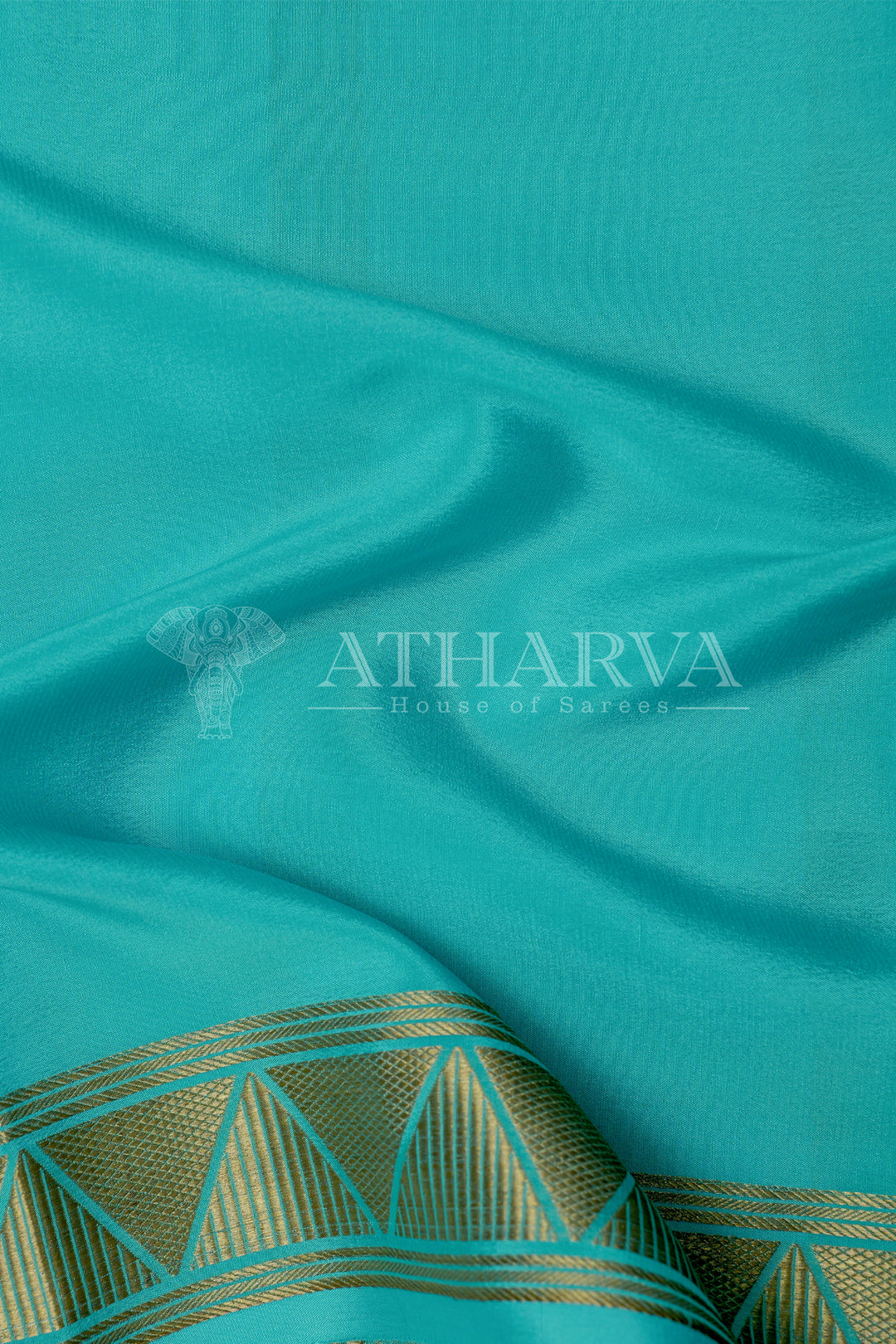 Aqua Blue and Royal Blue MYSORESILK SAREE IN HALF AND HALF Patte