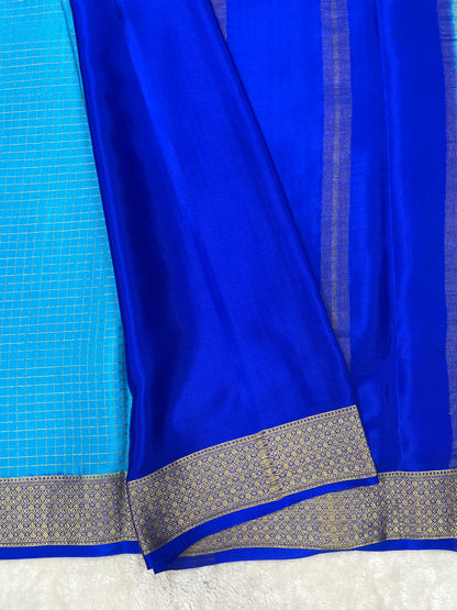 Pure Crepe Mysore Silk mungi checks butta  - 1145302