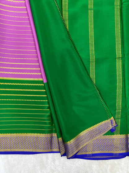 Pure Crepe Mysore Silk Bentex checks butta contrast - 2637795