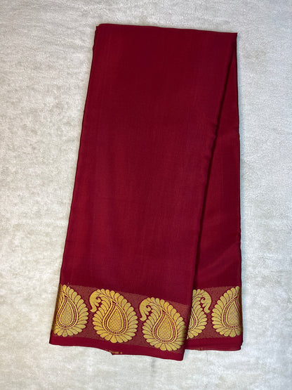 Pure Crepe Mysore Silk Saree-120 GSM(15112603)
