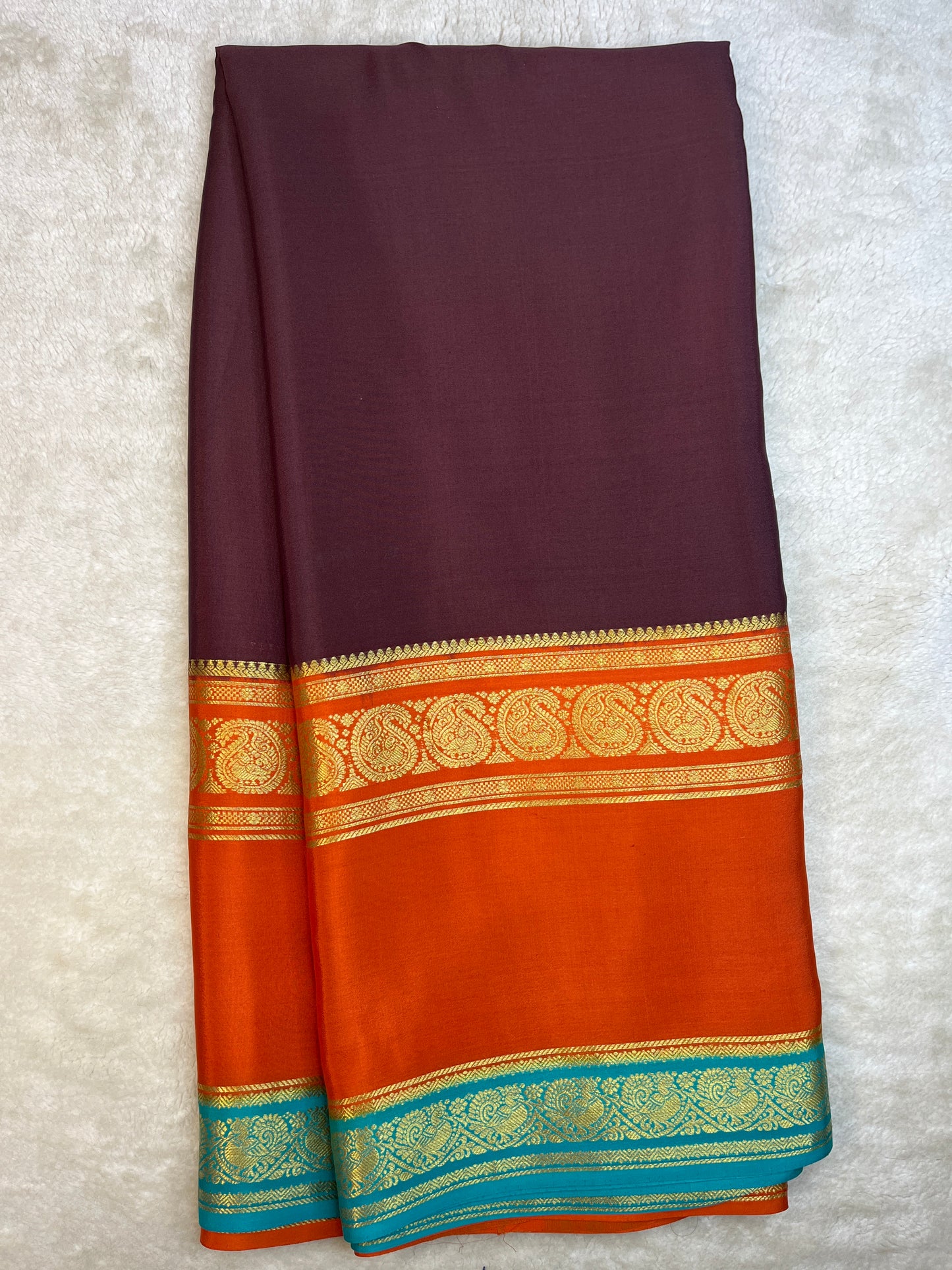 Pure crepe Mysore silk - 3D mango ( 1104906 )