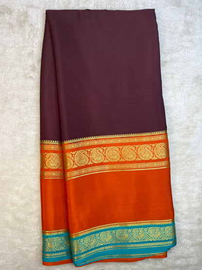 Pure crepe Mysore silk - 3D mango ( 1104906 )