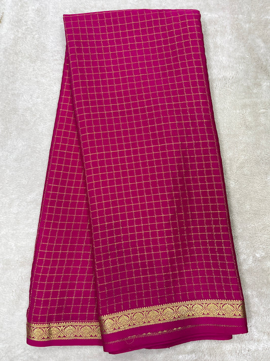 Pure crepe Mysore silk saree 12105002 (120gsm)