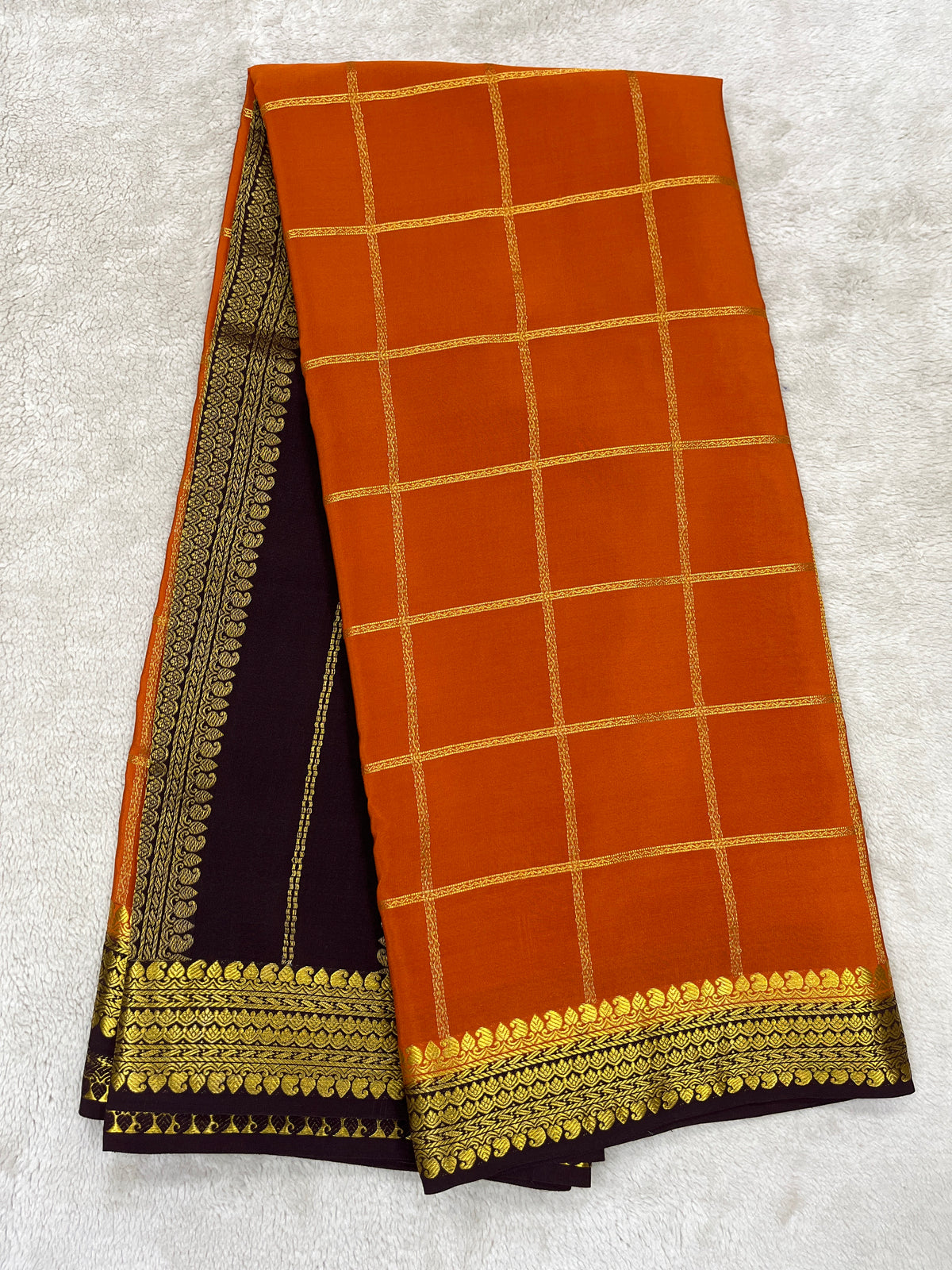 Pure Mysore Silk-Big Checks- 120GSM (1462531)