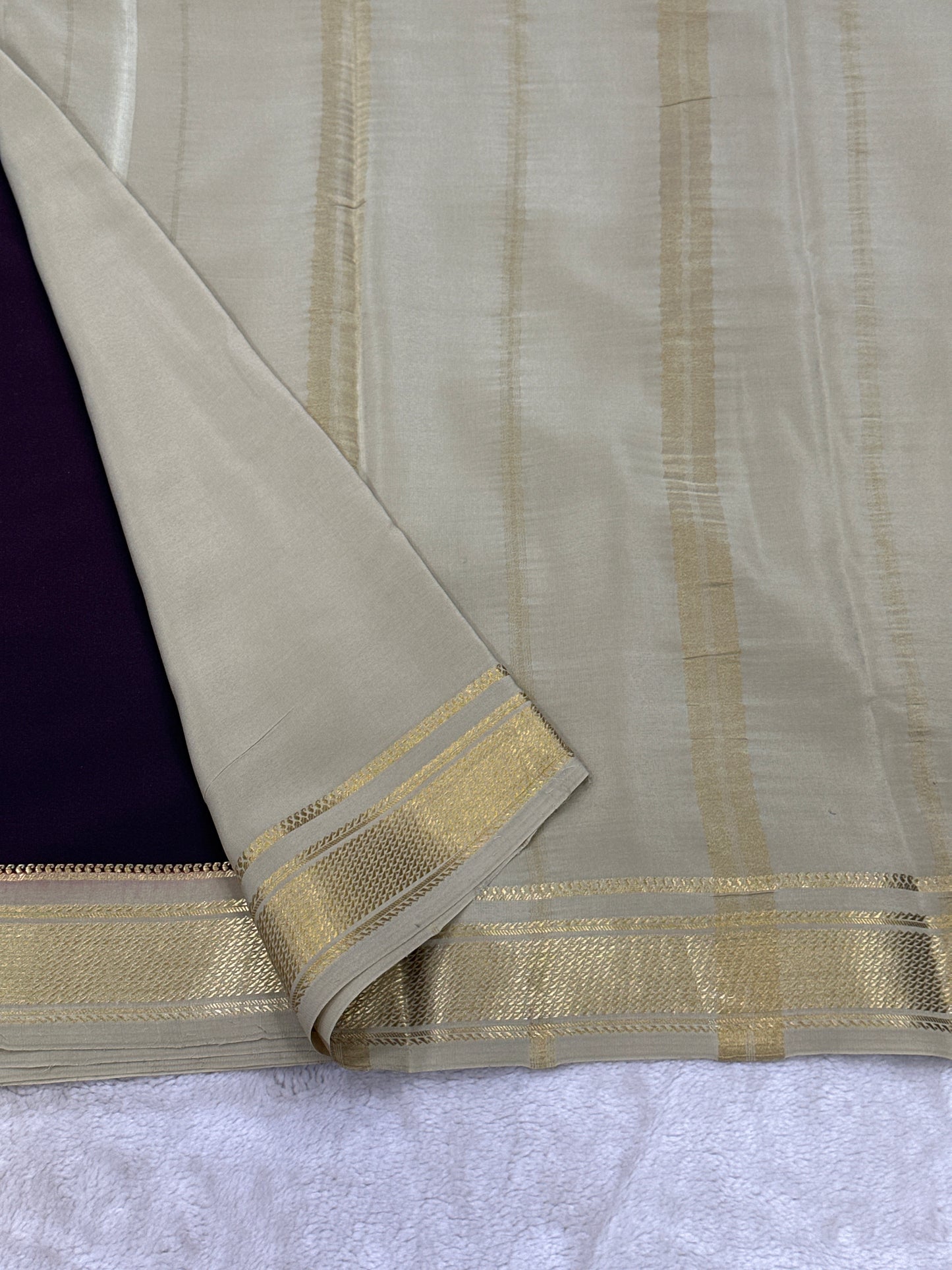 Sliver Based zari Pure Mysore Silk Saree