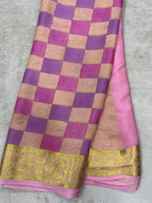 Pure crepe Mysore silk-1/2 & 1/2(16275409)