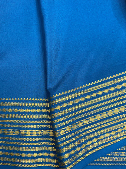 Pure crepe Mysore silk - lines border ( 1104902)