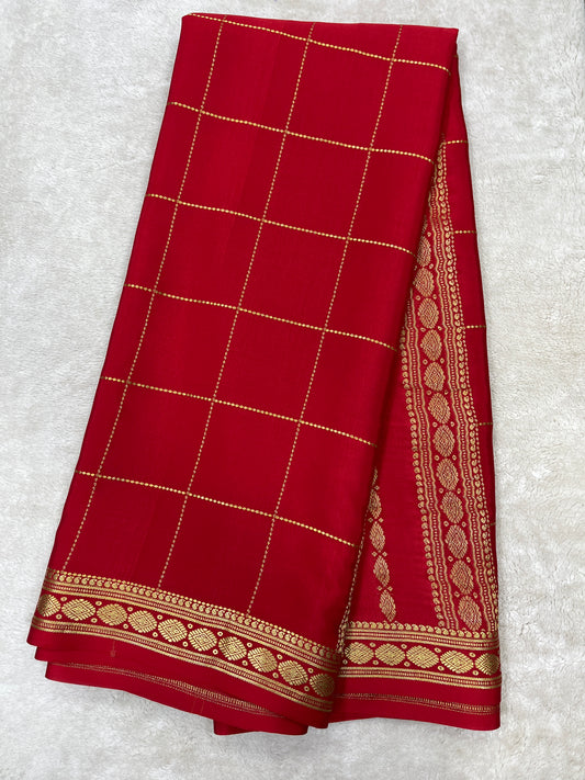 Pure crepe Mysore silk saree 12105102 (120gsm)
