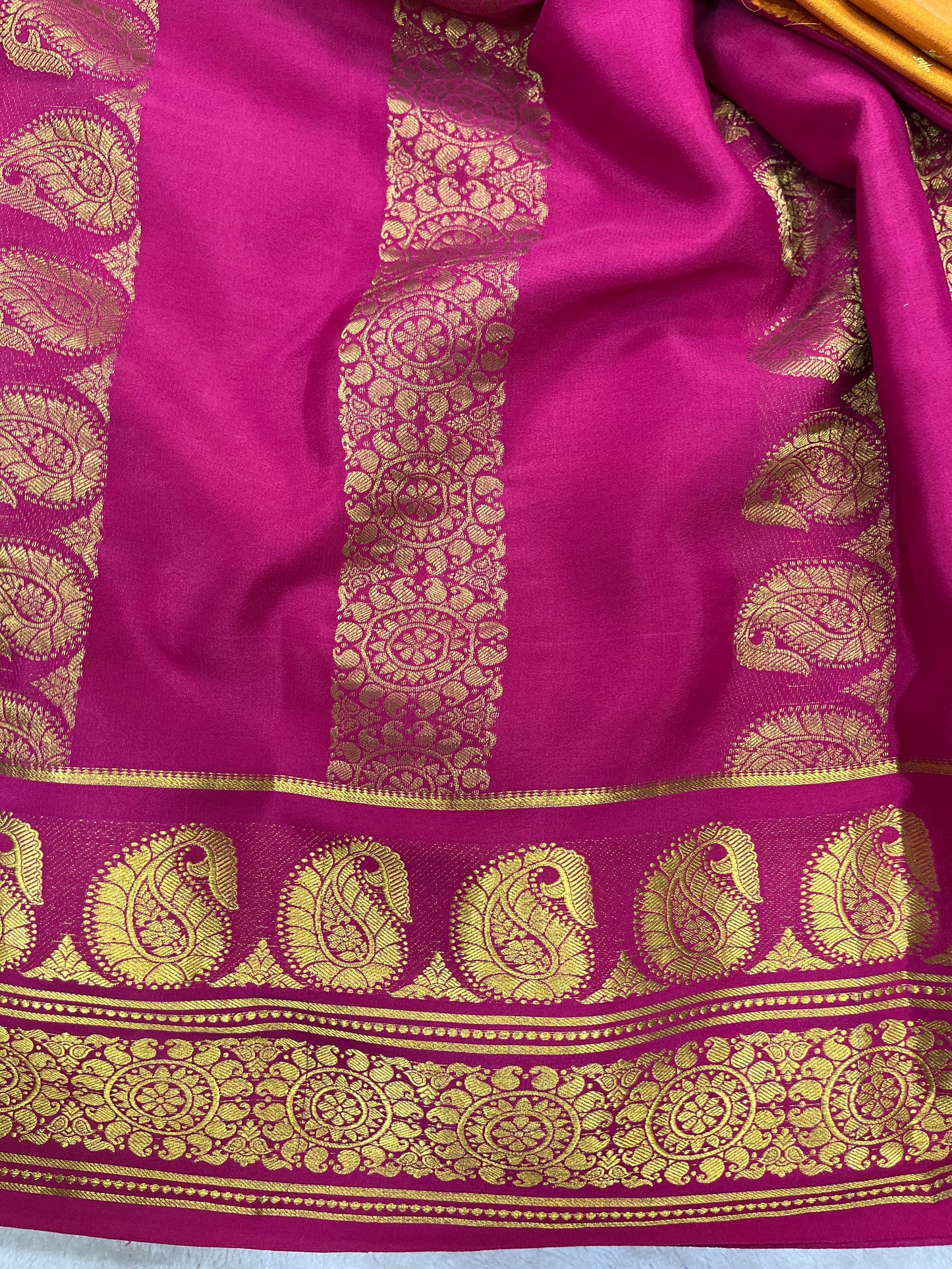 Pure crepe Mysore silk KSIC Mango(1104901)