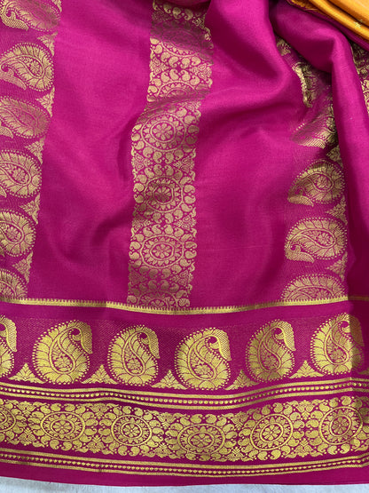 Pure crepe Mysore silk KSIC Mango(1104901)