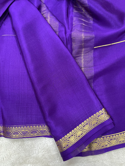 Pure crepe Mysore silk- Gatti Border & 9 By(1104001)