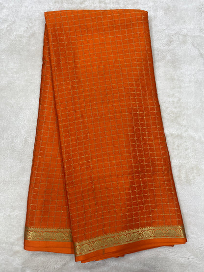 Pure crepe Mysore silk saree 12105002 (120gsm)