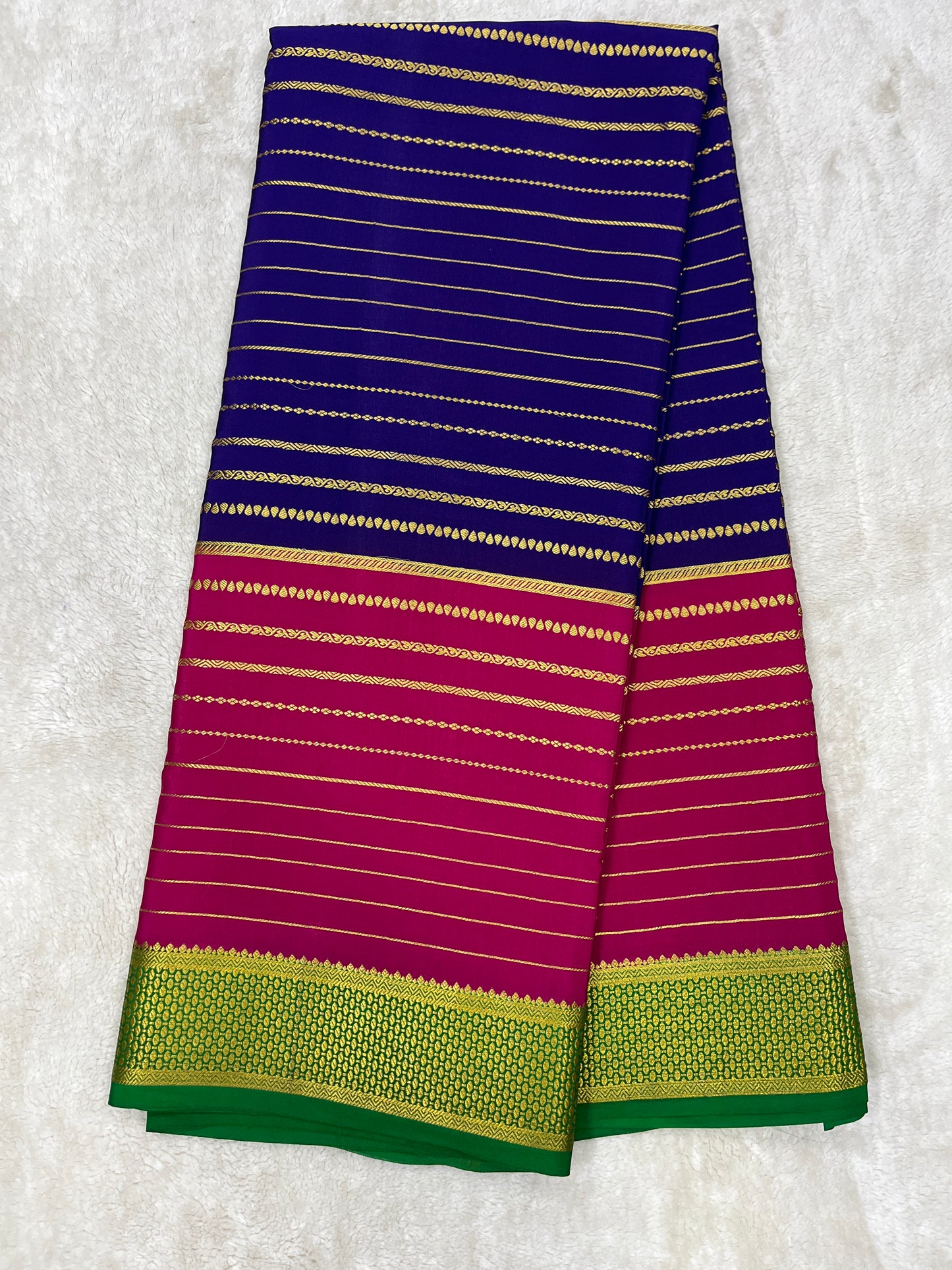 Pure Crepe Mysore Silk Bentex checks butta contrast - 2637795