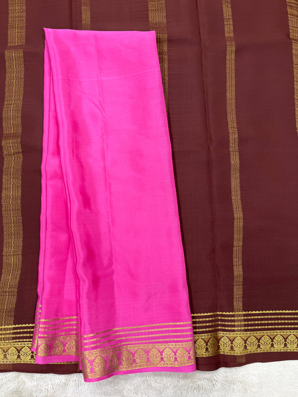 Pure crepe Mysore silk saree 136451 (100 GSM)