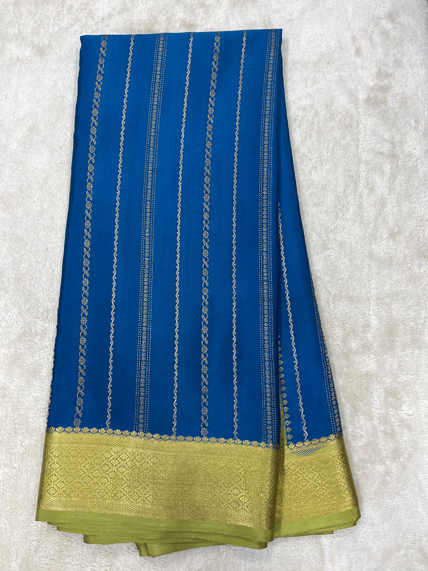 Pure Crepe Mysore Silk strips border  - 1284601