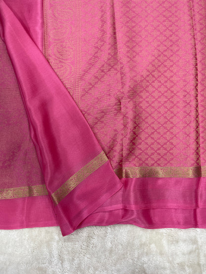 Pure Crepe Mysore Silk crush brocade - 1145309