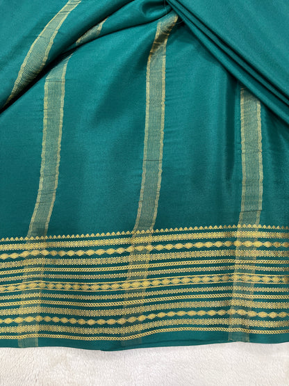 Pure crepe Mysore silk-Lines Gatti Border(1104902