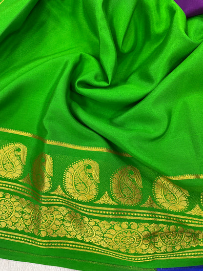 Pure crepe Mysore silk-KSIC Mango(1104901)
