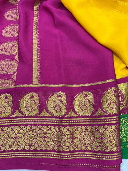 Pure crepe Mysore silk KSIC Mango(1104901)