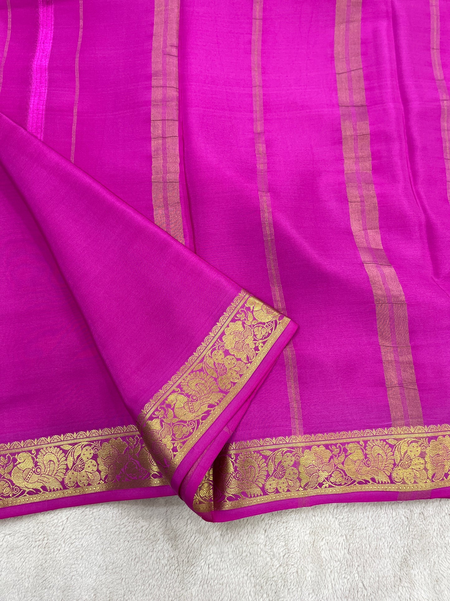 Silver based zari Pure Mysore silk Saree