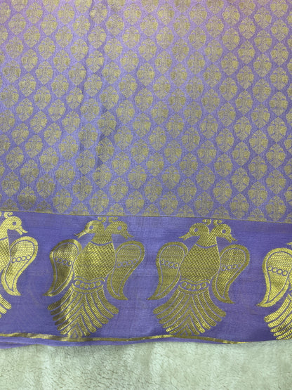 Pure Crepe Mysore Silk garuda border - 1549113