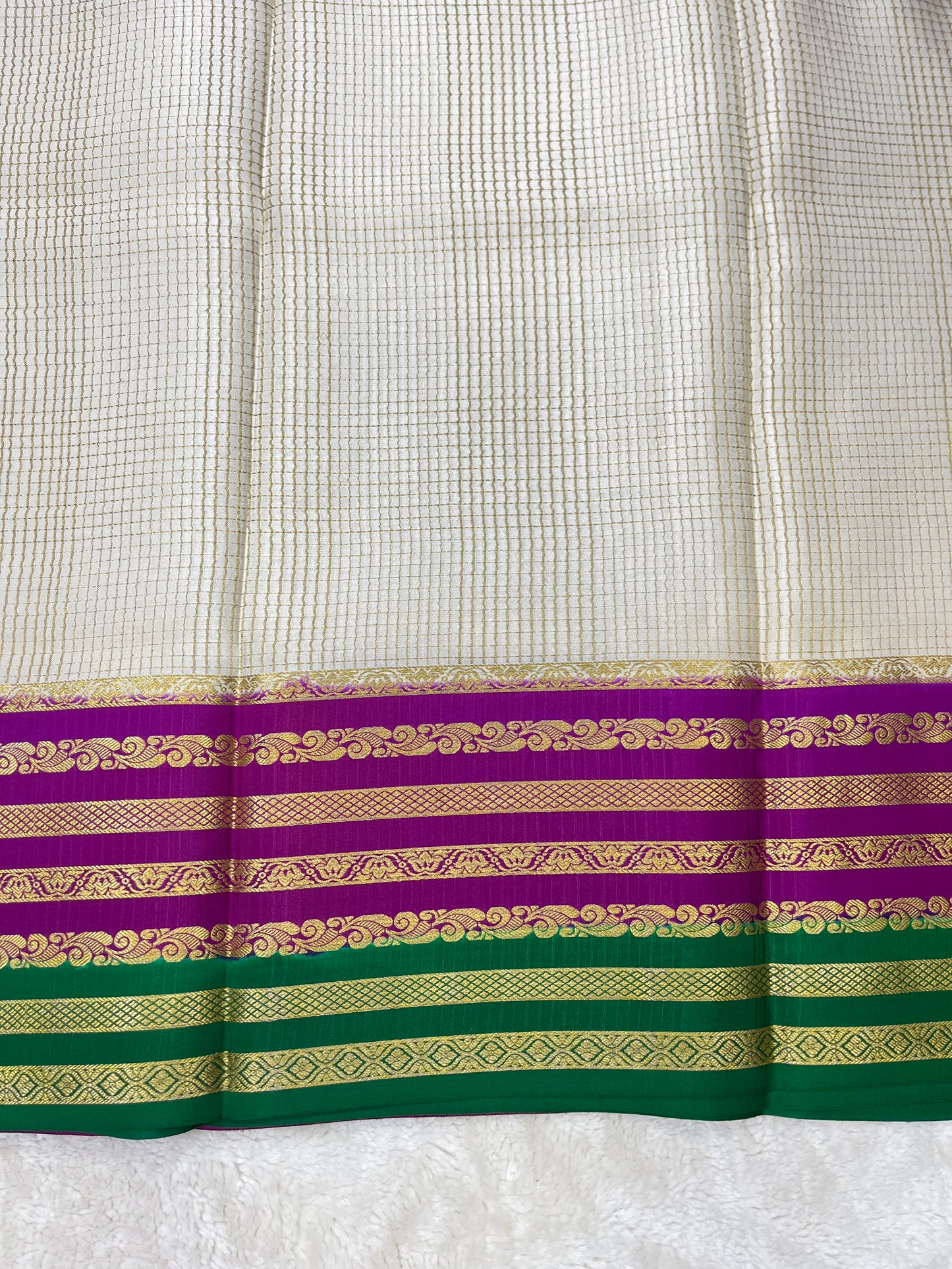 Pure Crepe Mysore Silk  Bentex checks - 2637797