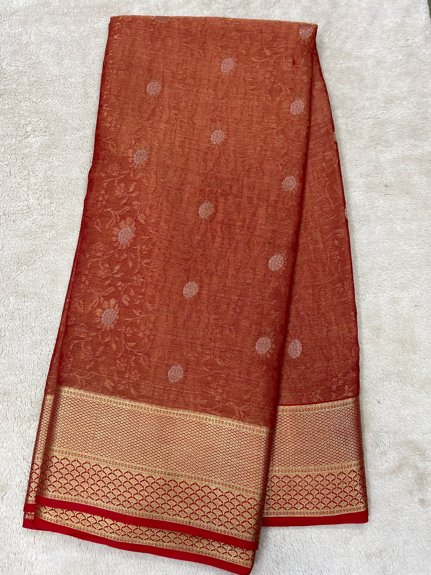 Pure crepe Mysore silk Jay Banarasi(15080808)