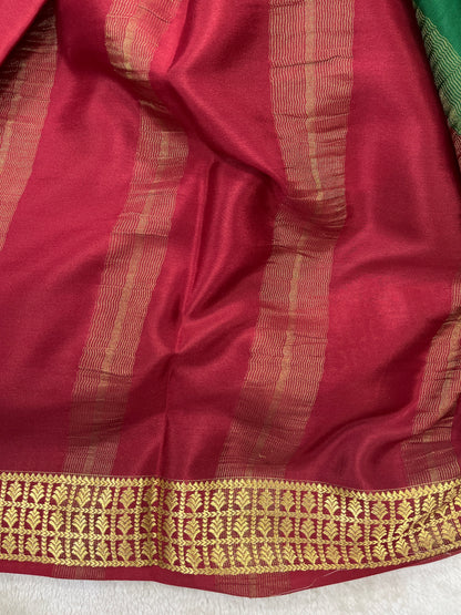 Pure crepe Mysore silk-Patli Pallu Checks (1148007)