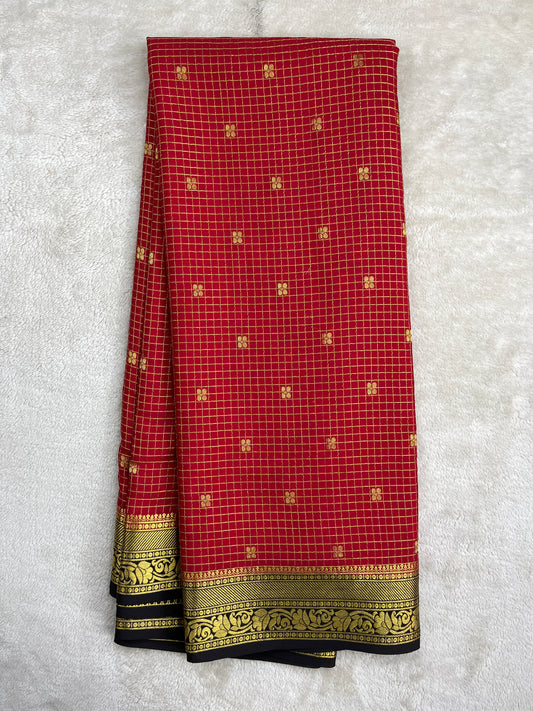 Pure crepe Mysore silk-Dhivya checks 26379937