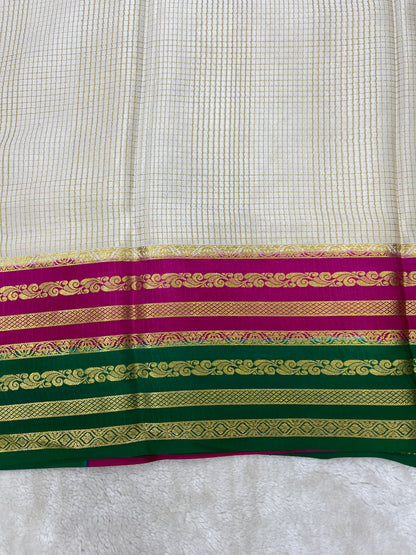 Pure Crepe Mysore Silk Bentex checks - 2637797